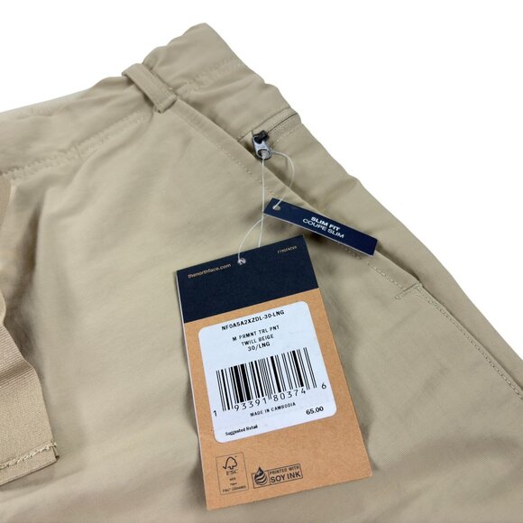 The North Face Paramount Belted Trail Pants Mens 30 x 34 SLIM FIT Beige NWT - Picture 2 of 8
